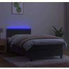 Box spring postel s matrací a LED 90x200 cm samet [3134321] (Barva Světle šedá)