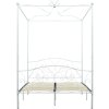 Rám postele s nebesy kovový 120 x 200 cm [284482] (Barva Šedá)