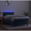 Box spring postel s matrací a LED 90x200 cm samet [3134504] (Barva Tmavě zelená)