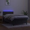 Box spring postel s matrací a LED 90x200 cm samet [3134504] (Barva Tmavě zelená)