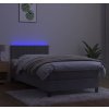 Box spring postel s matrací a LED 90x200 cm samet [3134504] (Barva Tmavě zelená)