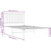 Kovový rám postele s čelem 100 x 200 cm [350926] (Barva Bílá)