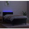 Box spring postel s matrací a LED 100x200 cm samet [3134389] (Barva Černá)