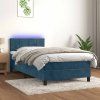 Box spring postel s matrací a LED 100x200 cm samet [3134389] (Barva Černá)
