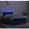 Box spring postel s matrací a LED 100x200 cm samet [3134389] (Barva Černá)