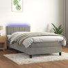 Box spring postel s matrací a LED 100x200 cm samet [3134389] (Barva Černá)