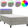 Box spring postel s matrací a LED 100x200 cm samet [3134389] (Barva Černá)