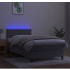 Box spring postel s matrací a LED 100x200 cm samet [3134389] (Barva Černá)