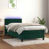 Box spring postel s matrací a LED 100x200 cm samet [3134389] (Barva Černá)