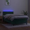 Box spring postel s matrací a LED 100x200 cm samet [3134389] (Barva Černá)