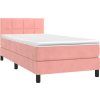 Box spring postel s matrací a LED 100x200 cm samet [3134389] (Barva Černá)
