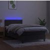 Box spring postel s matrací a LED 100x200 cm samet [3134389] (Barva Černá)