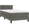 Box spring postel s matrací a LED 100x200 cm samet [3134389] (Barva Černá)