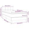 Box spring postel s matrací a LED 100x200 cm samet [3134389] (Barva Černá)