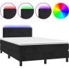 Box spring postel s matrací a LED 120x200 cm samet [3134394] (Barva Tmavě šedá)