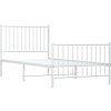 Kovový rám postele s hlavovým a nožním čelem 90 x 200 cm [350942] (Barva Bílá)