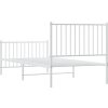 Kovový rám postele s hlavovým a nožním čelem 90 x 200 cm [350942] (Barva Bílá)