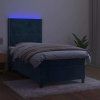 Box spring postel s matrací a LED 80x200 cm samet [3136029] (Barva Světle šedá)