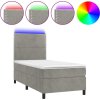 Box spring postel s matrací a LED 80 x 200 cm samet [3136029] (Barva Světle šedá)