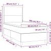 Box spring postel s matrací a LED 80x200 cm samet [3136029] (Barva Světle šedá)