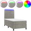 Box spring postel s matrací a LED 80x200 cm samet [3136029] (Barva Světle šedá)