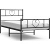 Kovový rám postele s hlavovým a nožním čelem 90 x 190 cm [355473] (Barva Černá)