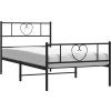 Kovový rám postele s hlavovým a nožním čelem 90 x 190 cm [355473] (Barva Černá)