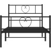 Kovový rám postele s hlavovým a nožním čelem 90 x 190 cm [355473] (Barva Černá)