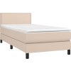 Box spring postel s matrací 90x200 cm umělá kůže [3141045] (Barva Šedá)