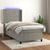 Box spring postel s matrací a LED 80x200 cm samet [3139469] (Barva Světle šedá)