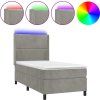 Box spring postel s matrací a LED 80x200 cm samet [3139469] (Barva Světle šedá)