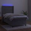 Box spring postel s matrací a LED 80x200 cm samet [3139469] (Barva Světle šedá)