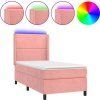 Box spring postel s matrací a LED 80x200 cm samet [3139469] (Barva Světle šedá)