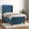 Box spring postel s matrací a LED 80x200 cm samet [3139469] (Barva Světle šedá)