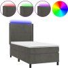 Box spring postel s matrací a LED 80x200 cm samet [3139469] (Barva Světle šedá)