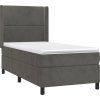 Box spring postel s matrací a LED 80x200 cm samet [3139469] (Barva Světle šedá)