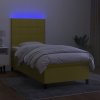 Box spring postel s matrací a LED 100x200 cm textil [3134859] (Barva Modrá)