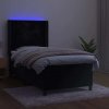 Box spring postel s matrací a LED 80x200 cm samet [3139650] (Barva Tmavě šedá)