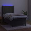 Box spring postel s matrací a LED 80x200 cm samet [3139650] (Barva Tmavě šedá)