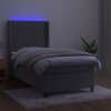 Box spring postel s matrací a LED 80x200 cm samet [3139650] (Barva Tmavě šedá)