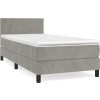 Box spring postel s matrací 90x200 cm samet [3141161] (Barva Světle šedá)