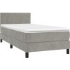 Box spring postel s matrací 90x200 cm samet [3141161] (Barva Světle šedá)