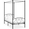 Rám postele s nebesy kovový 90 x 200 cm [284440] (Barva Šedá)