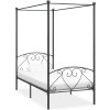Rám postele s nebesy kovový 90 x 200 cm [284440] (Barva Šedá)