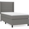 Box spring postel s matrací 100 x 200 cm textil [3131570] (Barva Tmavě šedá)