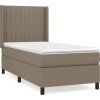 Box spring postel s matrací 100 x 200 cm textil [3131570] (Barva Tmavě šedá)