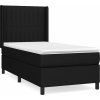 Box spring postel s matrací 100 x 200 cm textil [3131570] (Barva Tmavě šedá)