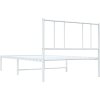Kovový rám postele s čelem 75 x 190 cm [352519] (Barva Bílá)