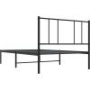 Kovový rám postele s čelem 75 x 190 cm [352519] (Barva Bílá)