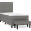 Box spring postel s matrací 100 x 200 cm textil [3136735] (Barva Černá)